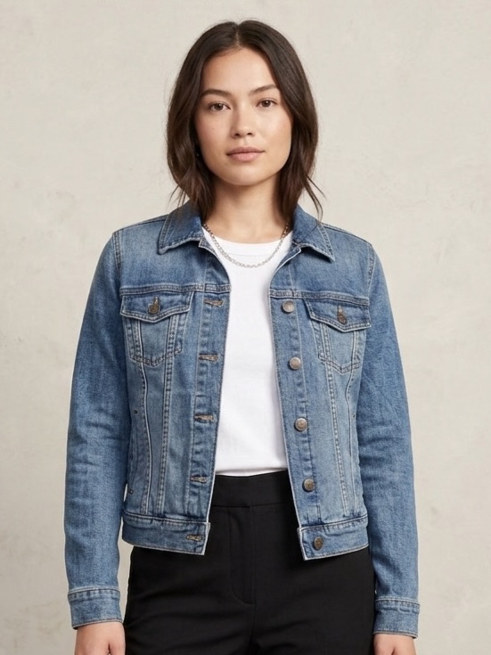 Old Navy Midwash Blue Denim Jean Jacket | Size S